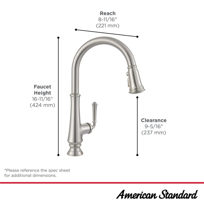American Standard Delancey Pull Down Kitchen Faucet & Reviews Wayfair